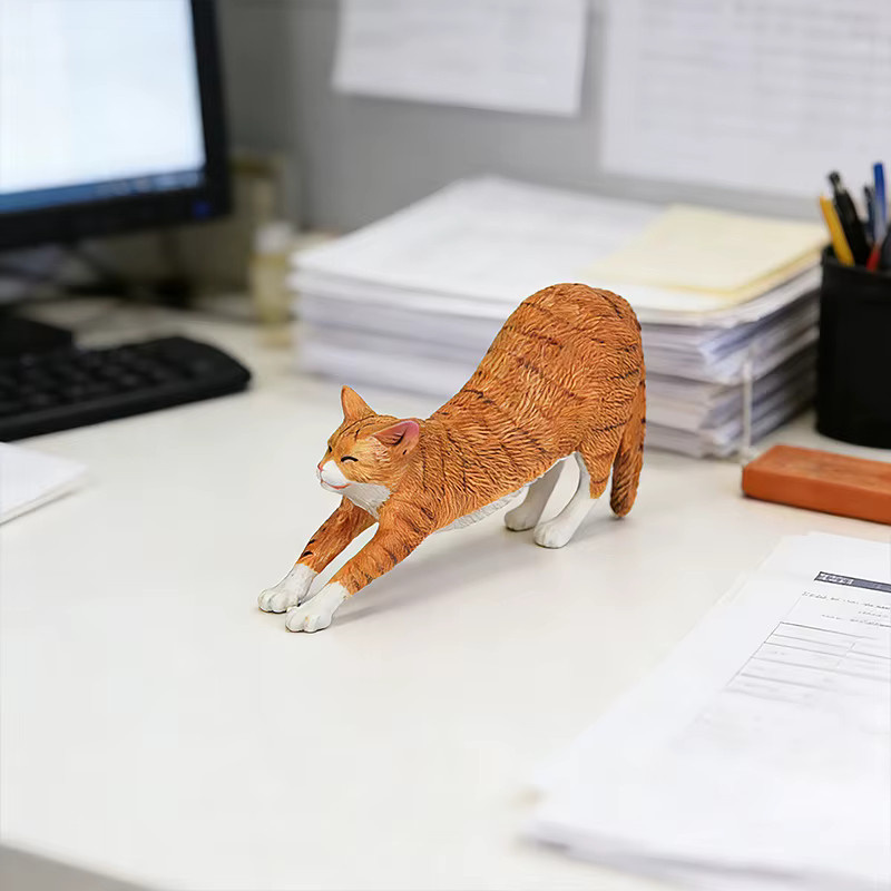 Oenux Katzenmodell, Kätzchen-Figur, Grau, Kunststoff - Bild 3