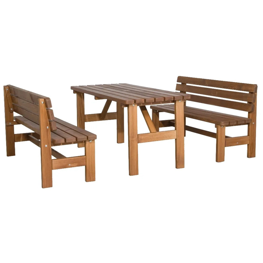 FUN STAR Gartenmöbel-Set Tessin 3-teilig aus braunem Kiefernholz - Bild 2