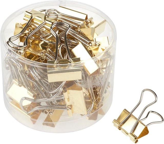 VBS Foldback-Klammern aus Metall in Gold, 19 mm, 40 Stück - Bild 1