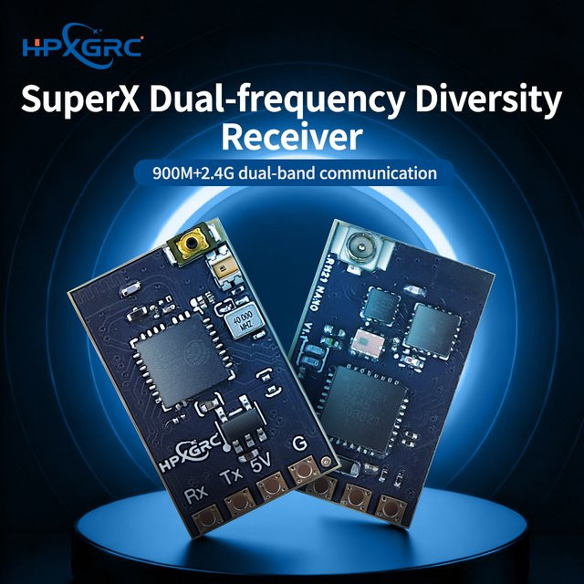 HPXGRC SuperX ELRS Empfänger, 2,4G/915Mhz, für RC FPV Racing Freestyle Drone - Bild 1