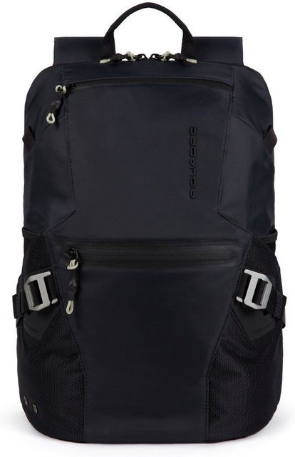Piquadro PQ-Modular Laptoprucksack 15 Zoll aus rezykliertem antiviralem Stoff mit RFID-Blocker in Schwarz - Bild 1