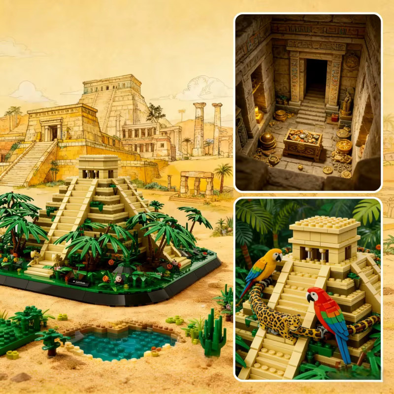 WOMA Mexiko Kukulkan Maya Pyramide, Bausteine, 1346 Teile - Bild 5