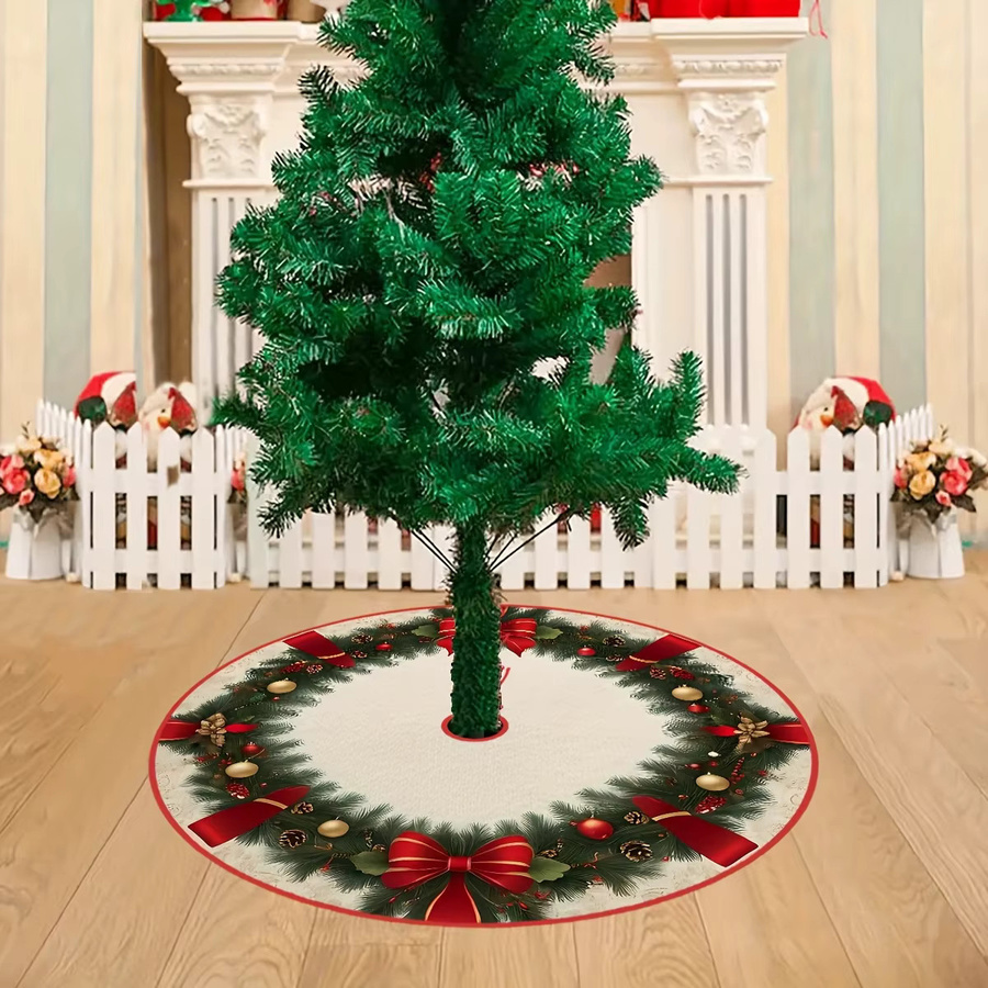 VIKAMA Weihnachtsbaumkleid in Rot und Weiß für die festliche Dekoration - Bild 4
