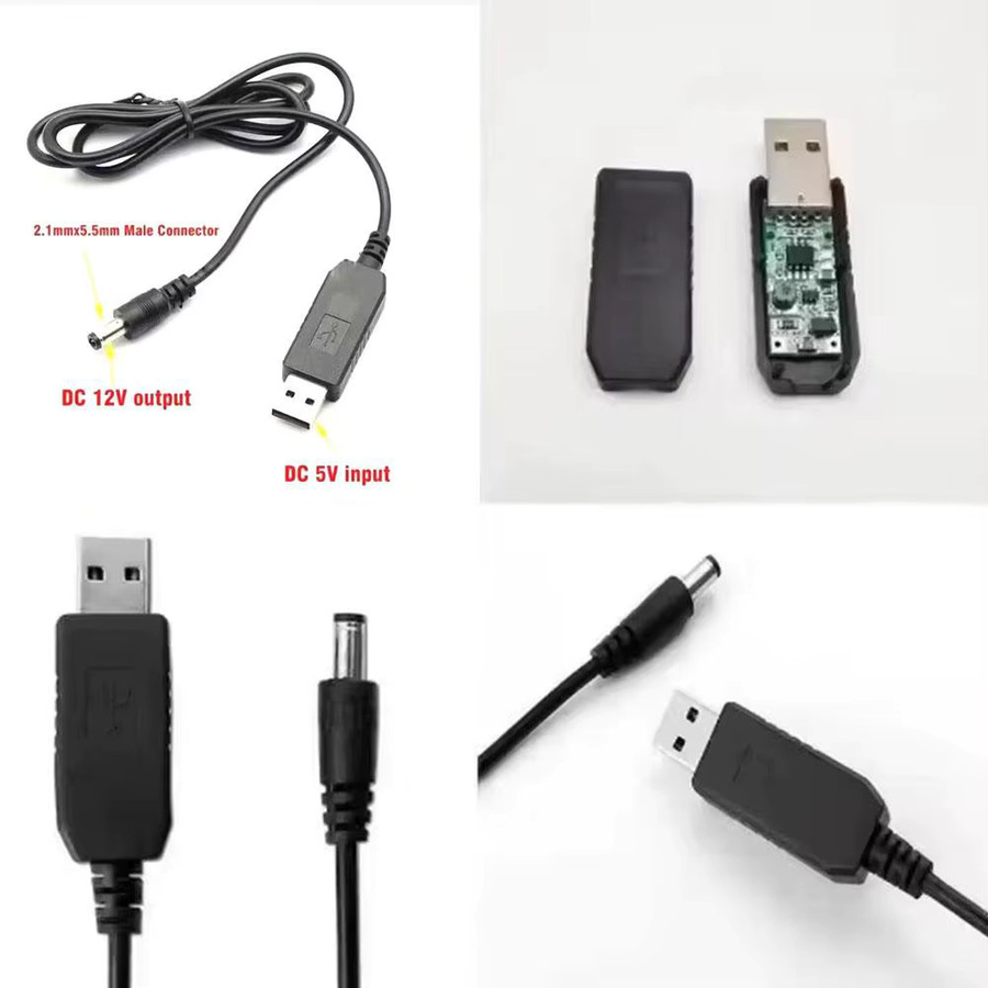 USB zu DC 5,5 x 2,1 mm Boost-Kabel Stromverstärkerkabel Schwarz für 9V/12V mit 8 DC-Anschlüssen - Bild 5