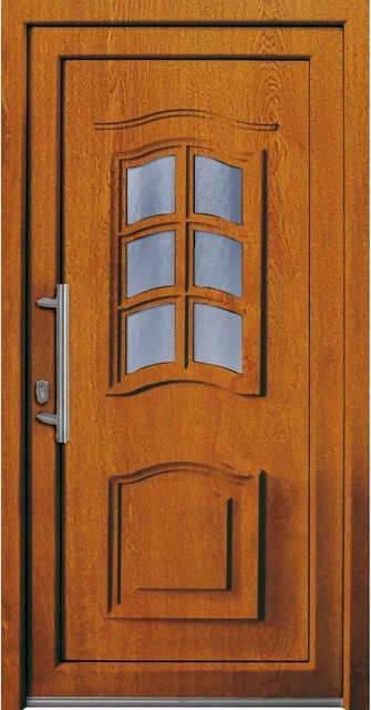 Kunststoff-Haustür PANTO in Golden Oak, Anschlag Links, B: 100 cm, H: 200 cm - Bild 1