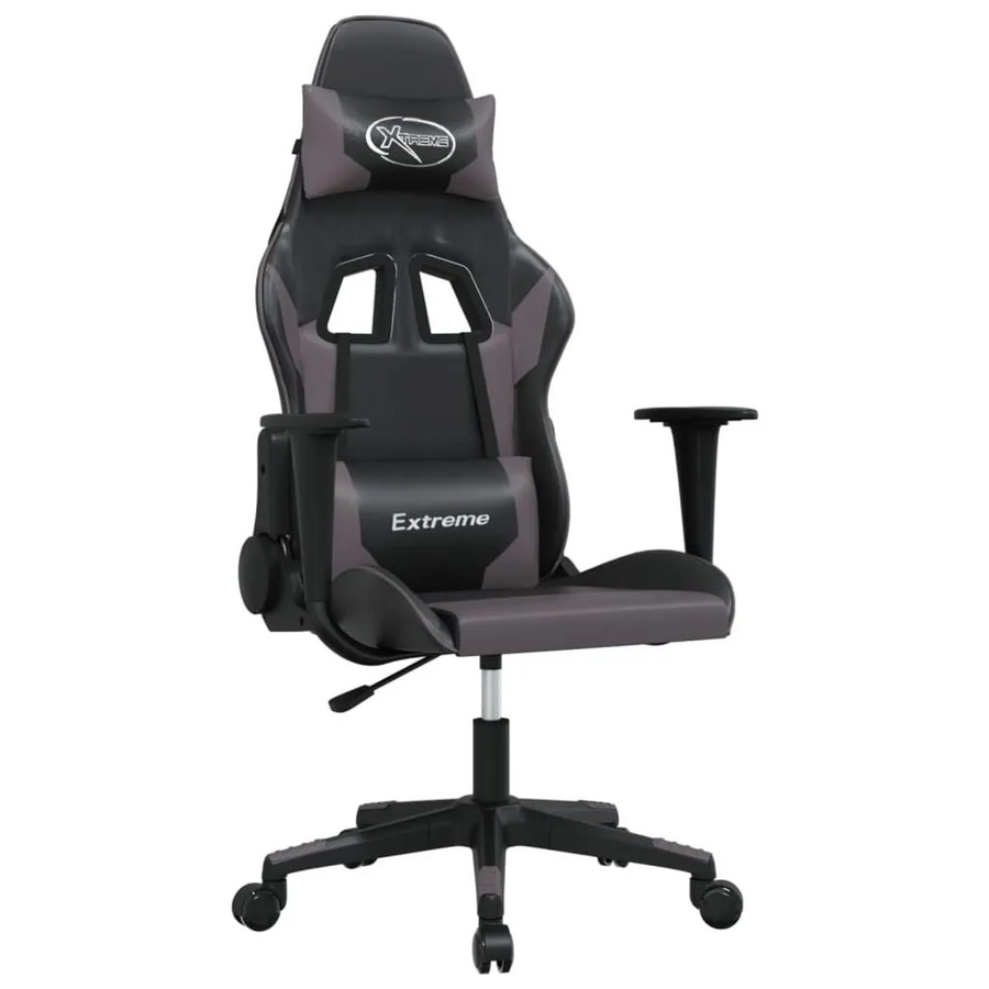 vidaXL Gaming-Stuhl in Schwarz und Grau aus Kunstleder - Bild 2