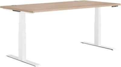 Schäfer Shop Genius Schreibtisch MODENA FLEX, elektrisch höhenverstellbar, Eiche/weiß, B: 160 cm, T: 80 cm - Bild 1