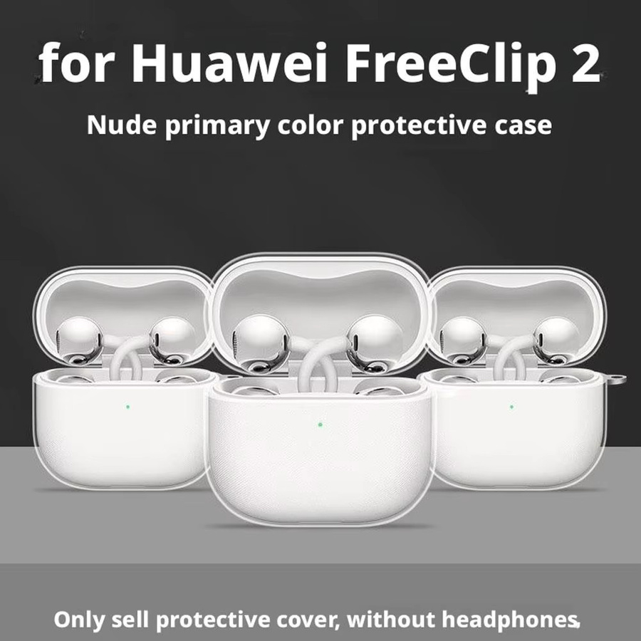 Transparente TPU-Kopfhörerhülle für Huawei FreeClip 2 mit Trageband und Stoßschutz - Bild 2