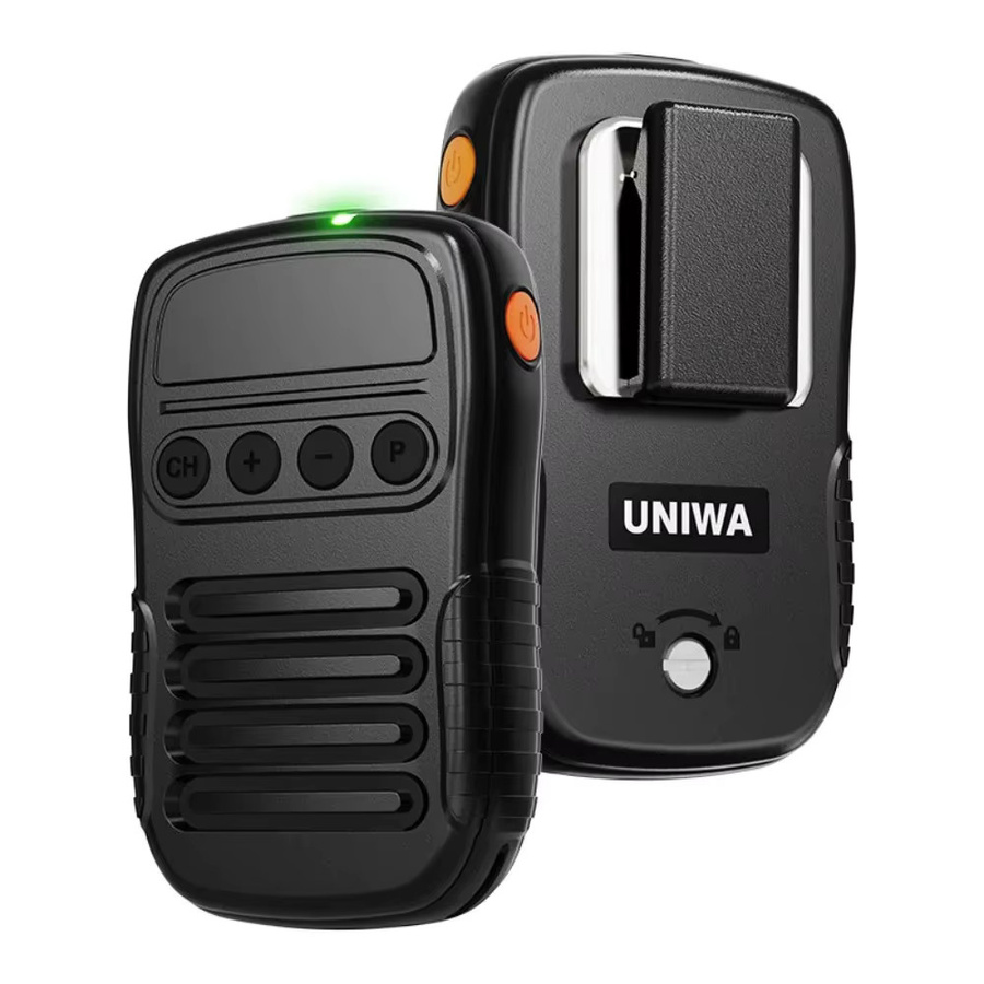 UNIWA BM008 Zello SOS PTT-Knopf Mikrofon in Schwarz mit 1800mAh und Bluetooth für Mobiltelefone und Walkie-Talkies - Bild 3