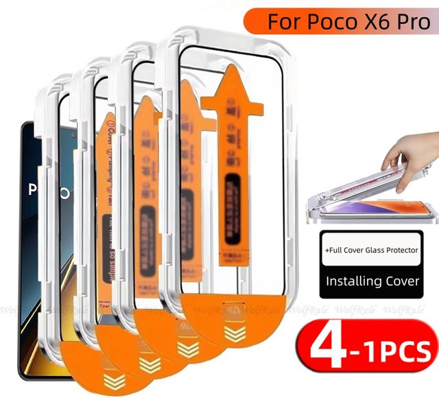 Xiaomi Poco X6 Pro Panzerglas Displayschutz mit 9H Härtegrad und vollflächigem Kleber in Transparent - Bild 1