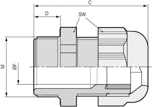 LAPP Kabelverschraubung M16 aus Polycarbonat in Schwarz RAL 9005, 100 Stück - Bild 1
