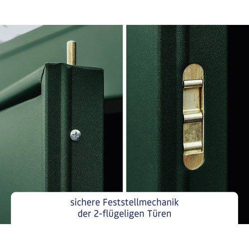 Hörmann Gerätehaus Elegant mit Pultdach und Einzeltür in Moosgrün, B/H/T: 302,8 x 232,3 x 238 cm - Bild 4