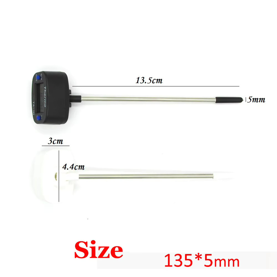 MEFORU Digitales Lebensmittelthermometer mit Sonde aus Edelstahl in Schwarz und Weiß für Ofen, Grill und Öl von -50 °C bis 300 °C - Bild 3