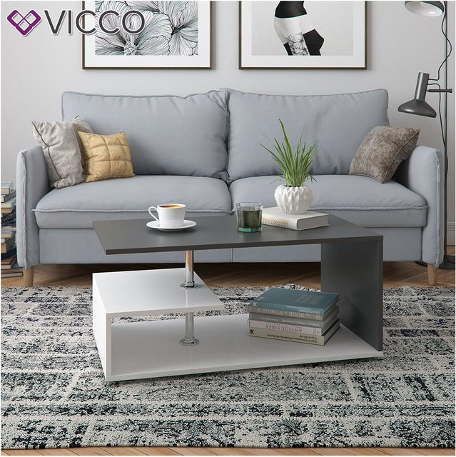 VICCO Couchtisch GUILLERMO Wohnzimmertisch in Schwarz mit Melaminharzbeschichtung B: 91,0 cm, T: 52,6 cm, H: 41,0 cm - Bild 1
