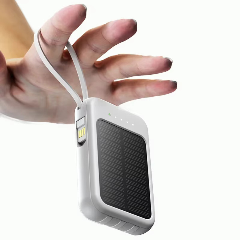 Lenovo Solar-Powerbank mit 50000 mAh und integrierten Kabeln in Schwarz - Bild 5