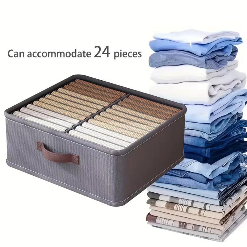 JAH Faltbare Kleiderschrank Organizer Schublade in Grau mit PP Board zur Lagerung von Kleidung und Hosen - Bild 5
