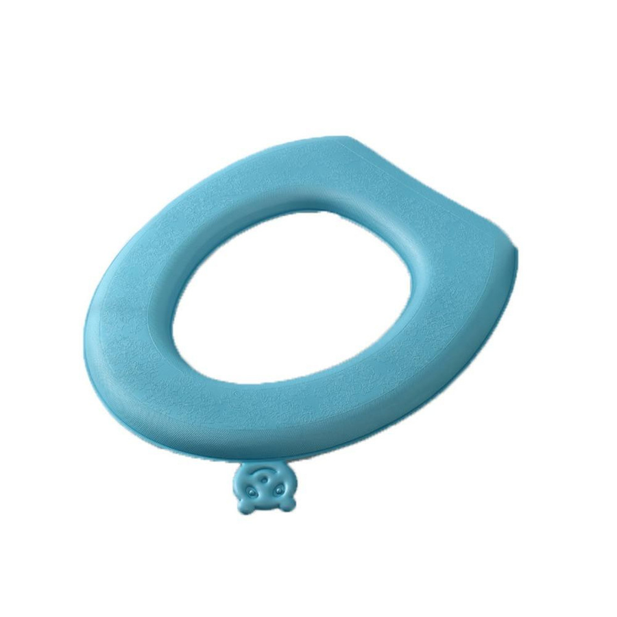 Yiran Furniture Universal EVA Wasserdichter Toilettensitzbezug Verdickt mit Klappdeckelgriff in Blau - Bild 3