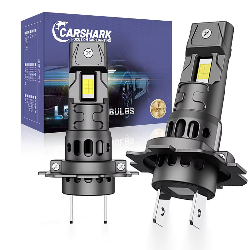 Carshark H7 LED-Scheinwerfer Canbus mit 8000LM und 55W, 6000K, 7035 CSP-Chips, 1:1 Mini-Größe Plug-and-Play Autolampe mit Turbo-Lüfter - Bild 7