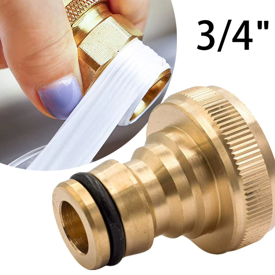 Vibratite Wasserhahnanschluss mit Schnellverschluss 3/4 Zoll auf 1/2 Zoll Wasserschlauchadapter in Gold mit Gummiring zur Bewässerung - Bild 3