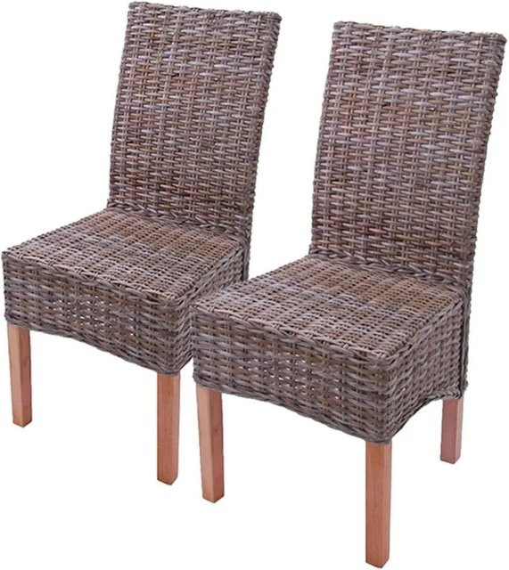MCW Esszimmerstuhl Var 2er-Set aus Kubu-Rattan in Korbgeflecht ohne Sitzkissen - Bild 2