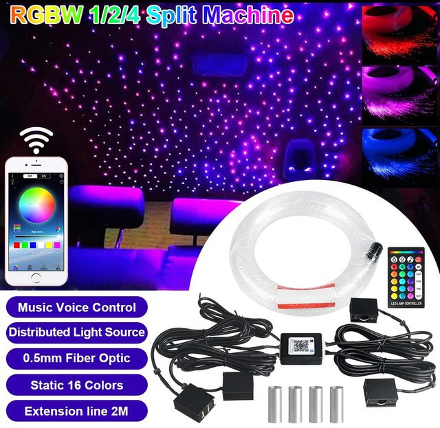 VASTFIRE RGBW Glasfaser-Sternendeckenbeleuchtung mit APP-Steuerung für Auto und Zuhause, Multicolor - Bild 1