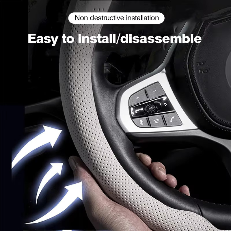 Lenkradbezug aus Nappaleder für KIA Modelle Rio, Sorento, Sportage, Forte, K3, K5, Stonic, Strong, Spectra und Optima - Bild 2