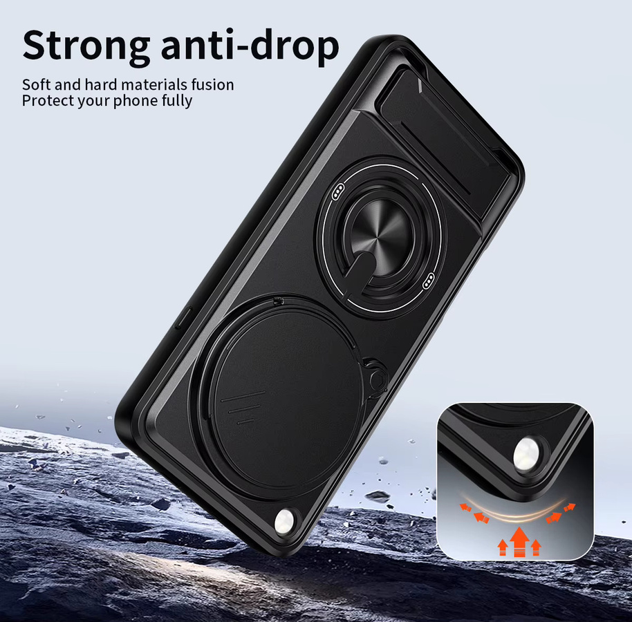 Stoßfeste Panzer-Handyhülle für OPPO Find X9 Ultra, Find X8 und Find X9 Pro 5G mit Magnetständer und Kameraschutz in Schwarz oder Blau - Bild 2