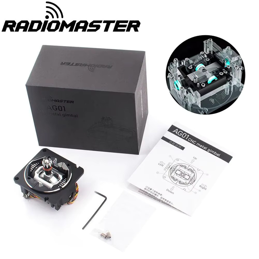 RadioMaster AG01 Voll CNC-Drosselklappe mit selbstzentrierendem Hall-Gimbal in Schwarz für TX16S und Zerro Radio Sender-Fernbedienungen - Bild 3