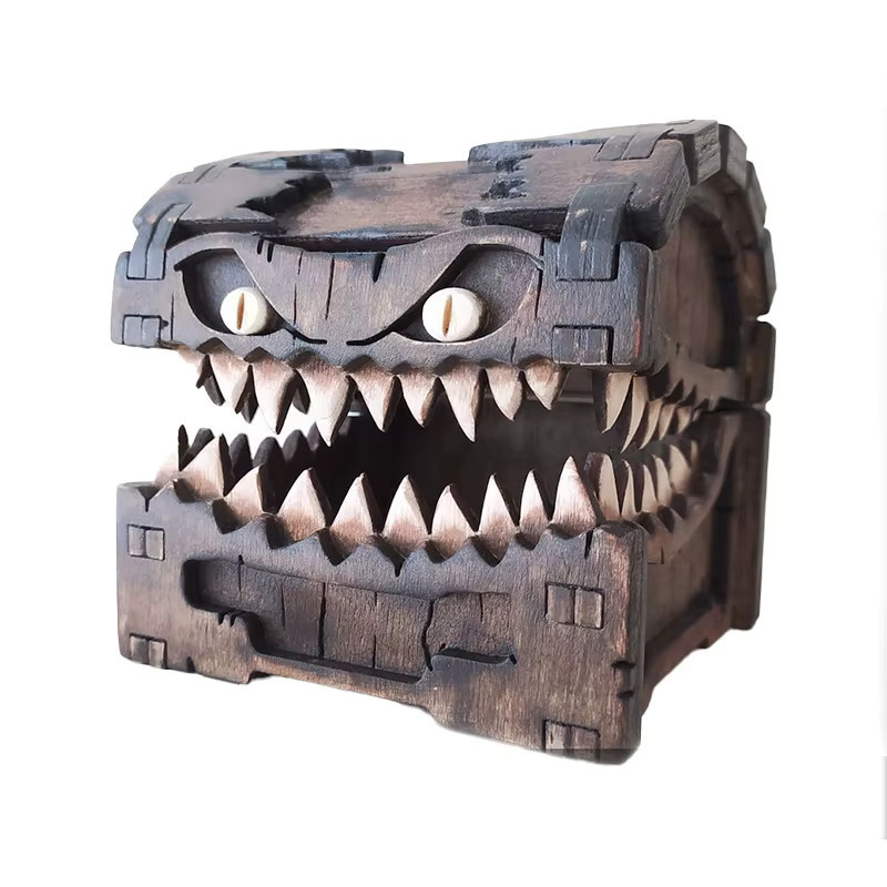Dungeons & Dragons Mimic Holz-Spielfigur als Monster-Schatztruhe - Bild 2