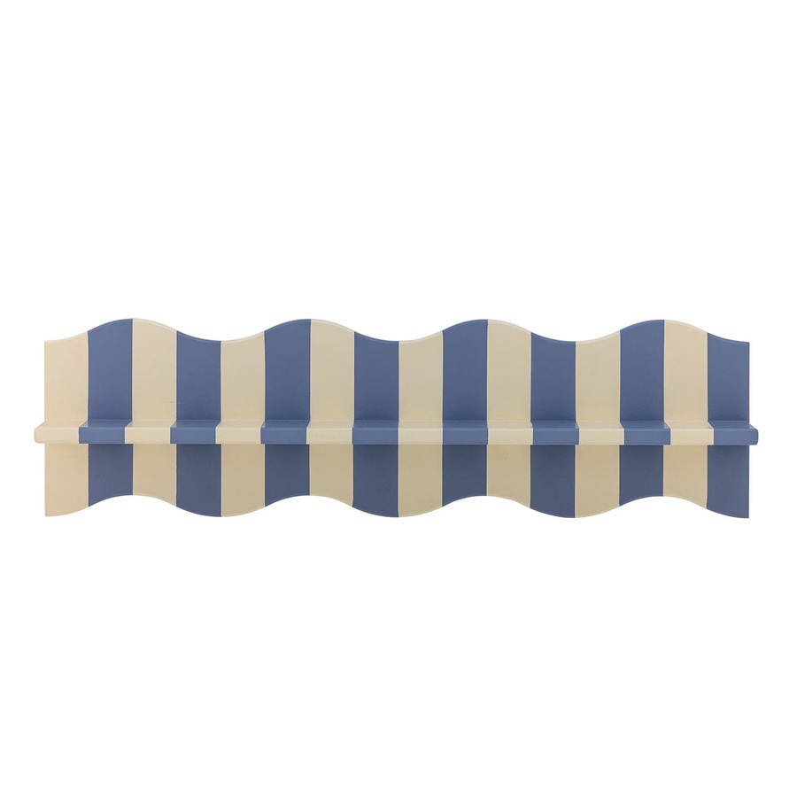 Bloomingville Wandregal Bubbi blau beige gestreift Breite: 80 cm - Bild 1
