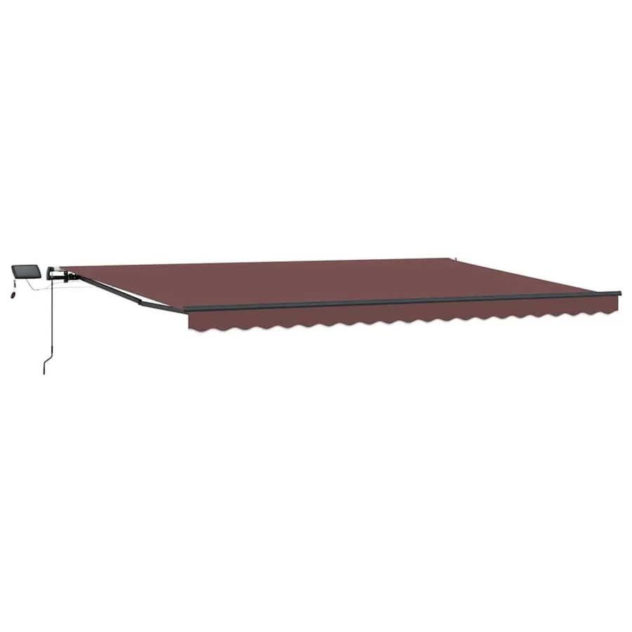 vidaXL Markise manuell mit LED-Beleuchtung aus Aluminium und Polyester, Braun, B: 500 cm, T: 300 cm - Bild 2