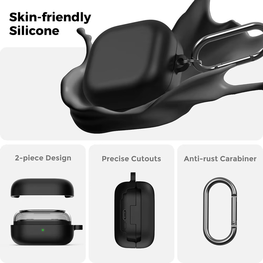 Silikon Kopfhörerhülle mit Haken für Samsung Galaxy Buds 4 Pro, transparent - Bild 3