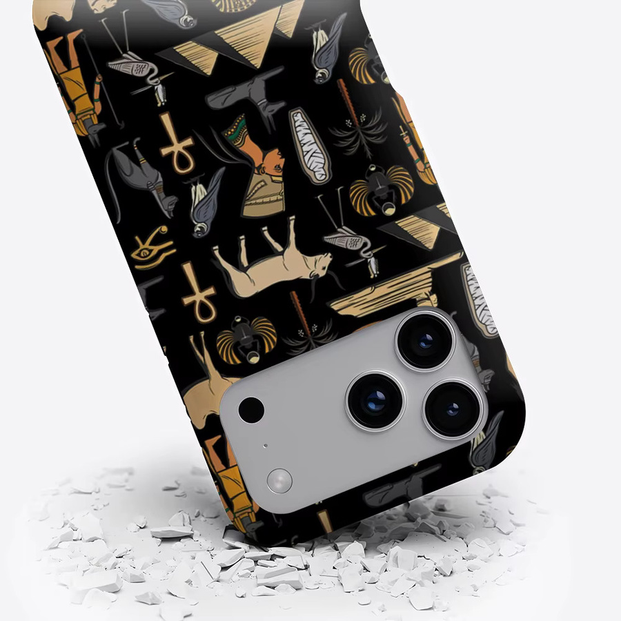 Magnetische Handyhülle mit ägyptischem Motiv-Print von Potdemiel für iPhone 18/17/16/15/14/13 Pro Max Plus in Multicolour, robuste ein- oder doppelschichtige Schutzhülle - Bild 3