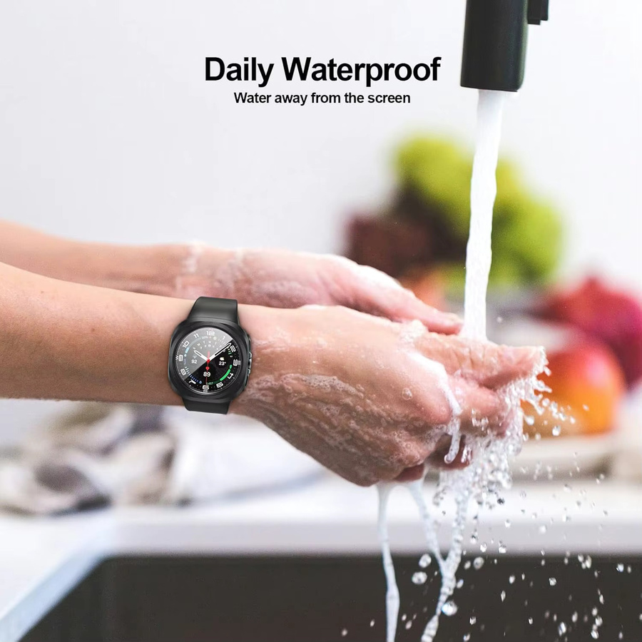 samusak Displayschutzhülle für Samsung Galaxy Watch Ultra, Hartglas, Schwarz - Bild 5