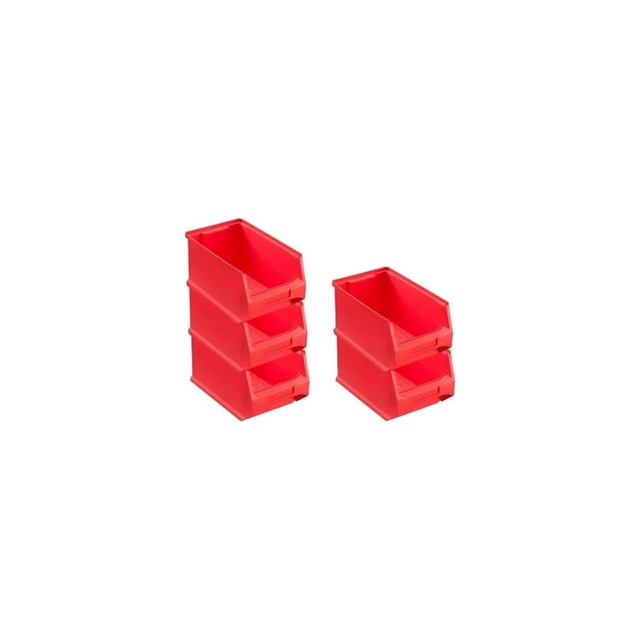 PROREGAL SparSet 5 x Rote Sichtlagerboxen, H x B x T: 23,5 x 12,5 x 14,5 cm - Bild 2