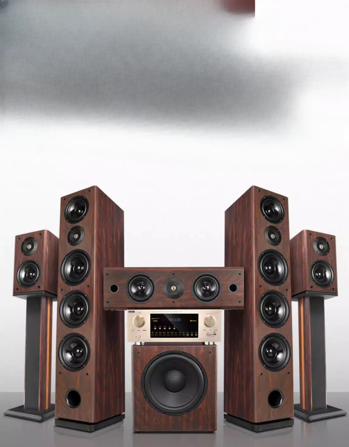 Fever Kabelloses 7.1 Heimkino-Audiosystem 5.1 Lautsprecherset in Braun mit Dolby Surround für dein Wohnzimmer - Bild 5