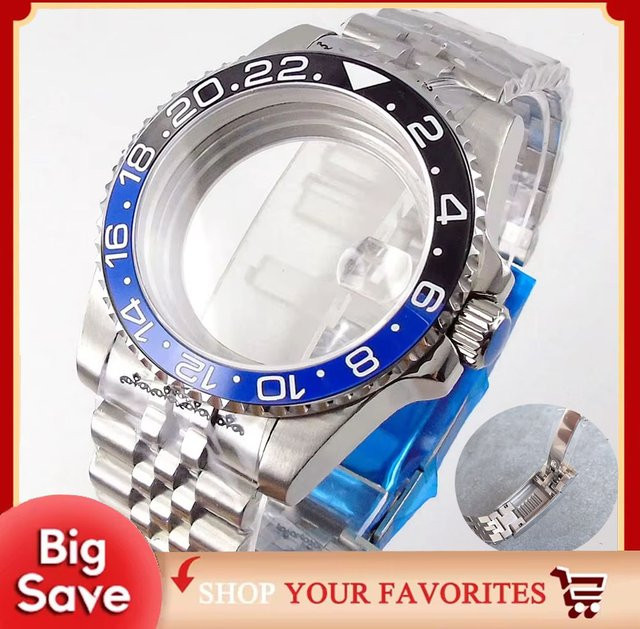 tandorio Uhrengehäuse Edelstahl, Silber, 40 mm, Jubilee-Armband, 20ATM - Bild 1