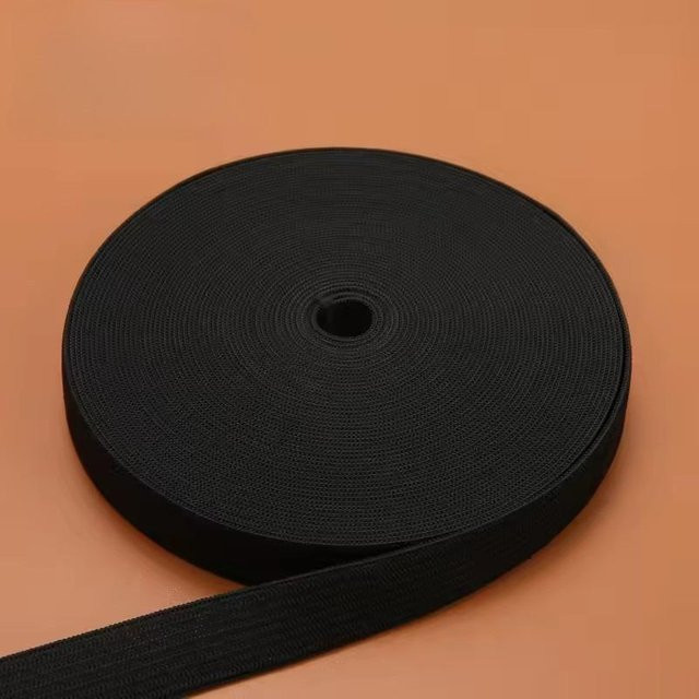 JUN JUN Nähelastikband aus Nylon mit hoher Elastizität, 10 m Länge, Breite: 5 cm, Schwarz und Weiß - Bild 1