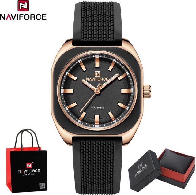 NAVIFORCE Armbanduhr, Quarz, Silikon, Schwarz, Damen - Bild 1