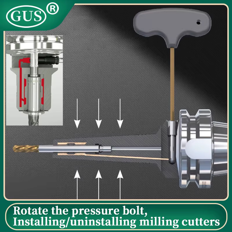 Hydraulisches Spannzangenfutter GUS in Silber für CNC-Drehmaschinen mit BT30 BT40 SK40 CAT40 HSK40E HSK50 HSK63A und PHC-Serien - Bild 2