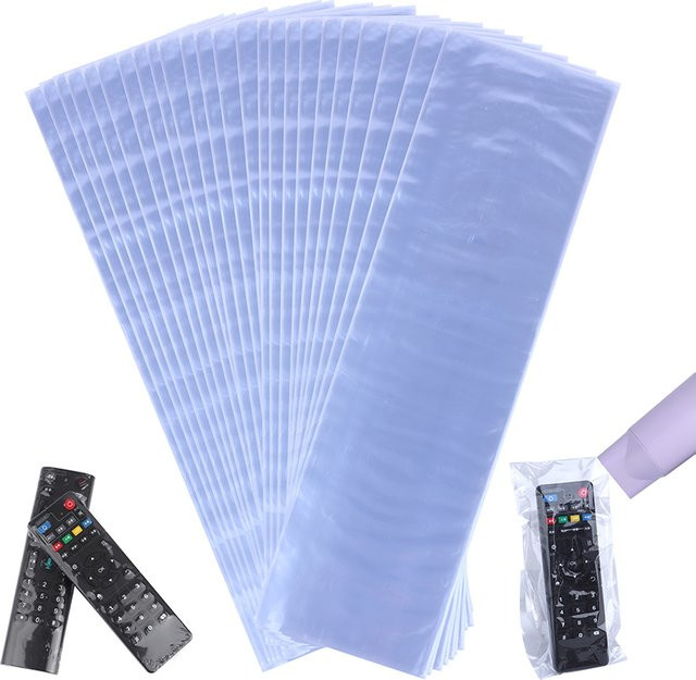 20er Set Mosizave PVC Schrumpffolie Transparent als Staubdichte und Wasserdichte Schutzhülle für TV, Klimaanlage und Fernbedienung, B: 8 cm x H: 25 cm - Bild 1