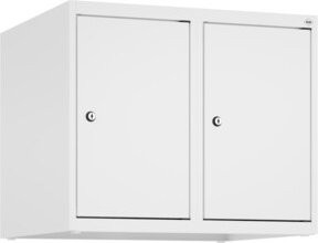 C+P Aufsatzschrank 9016/9016 in Weiß mit 2 Abteilen, Zylinderschloss und Soft-Close-Türen, B/T/H: 50 x 60 x 50 cm - Bild 1