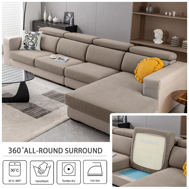 Lellen Jacquard Sofa Sitzbezug Stretch Sofa Abdeckung aus 100% Polyester, Farbe: Weiß, Breite: 60-90 cm - Bild 2