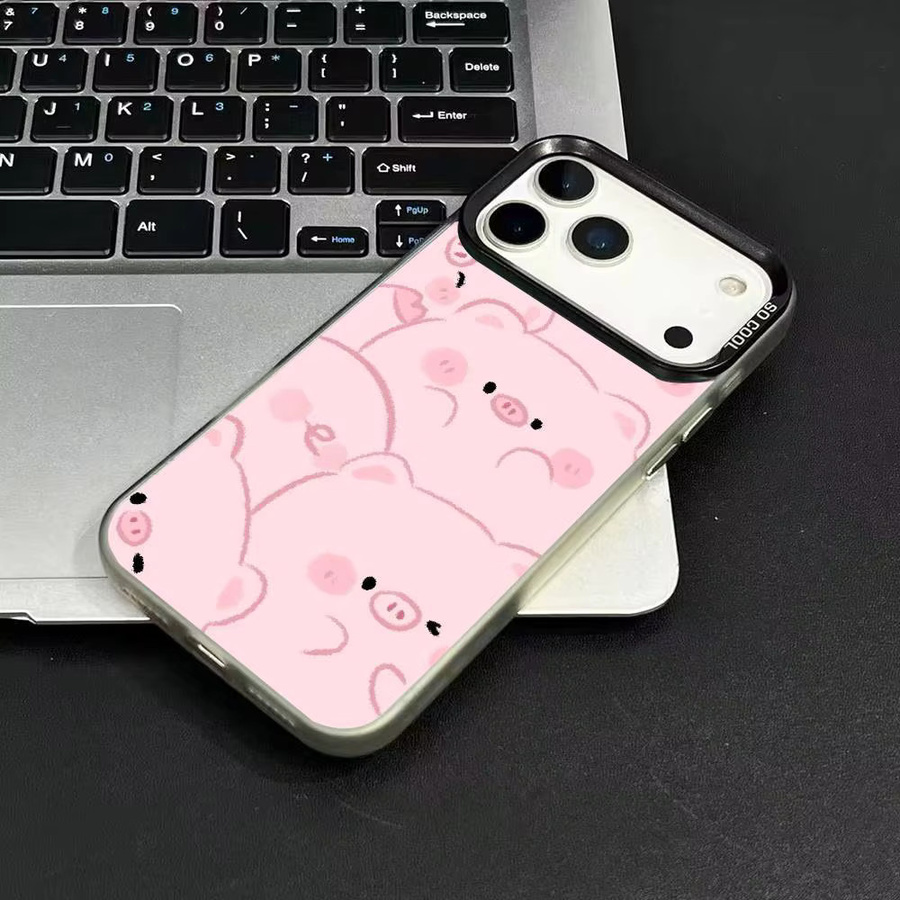 LuLu The Piggy Handyhülle für iPhone 12 13 14 15 16 17 Pro Max Plus mit Plating-Schutz in Pink - Bild 3