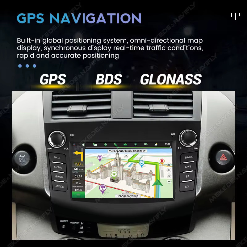 MEKEDE 7 Zoll Carplay Android Auto GPS Multimedia-Stereo für Toyota RAV4 2006-2012, 2 Din Head Unit, Schwarz - Bild 5