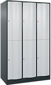C+P Garderobenspind Resisto mit 3 Abteilen und 6 Fächern, Anthrazitgrau/Lichtgrau, B/T/H: 114,8 x 64,0 x 195,0 cm - Bild 1