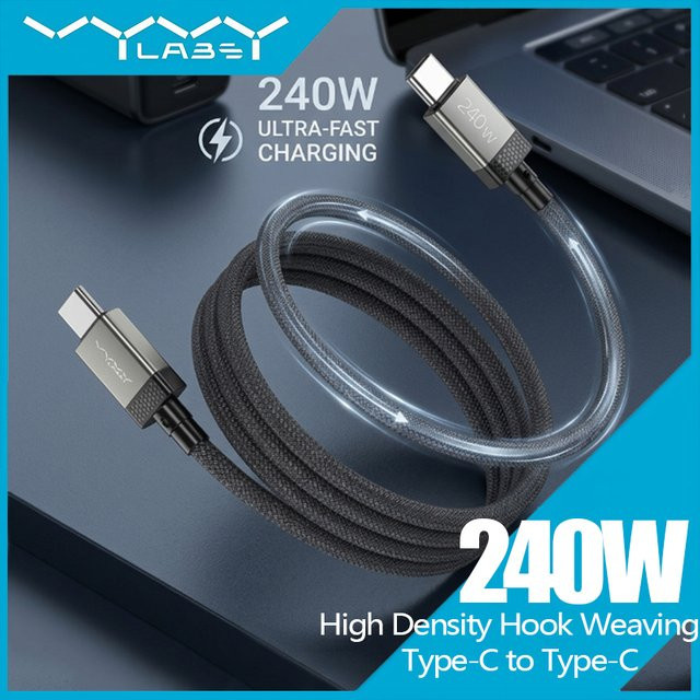 Vyvylabs 6er-Pack USB Typ-C zu USB-C Schnellladekabel mit 240W für MacBook, iPad, iPhone 15 16 17 Pro, Xiaomi und Samsung zur Datensynchronisation - Bild 1