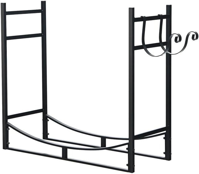 Costway Kaminholzregal aus Metall in Schwarz Matt, B/T/H: 46 x 34 x 45 cm - Bild 1