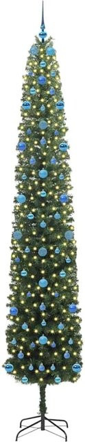 vidaXL Künstlicher Weihnachtsbaum in Grün mit 300 warmweißen LEDs und Ständer, Höhe: 270 cm - Bild 1