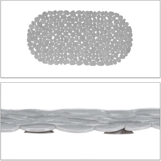 Rutschfeste Badewannenmatte von Relaxdays aus PVC in Grau mit Steinoptik, B/T/H: 68 x 36 x 0,5 cm - Bild 1
